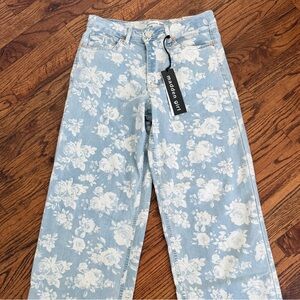 Madden Girl 90s Light Blue Floral Jeans Sz 9